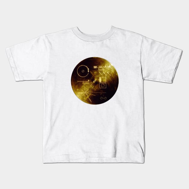 Voyager 1 Golden Record Kids T-Shirt by Cartoons by NICO